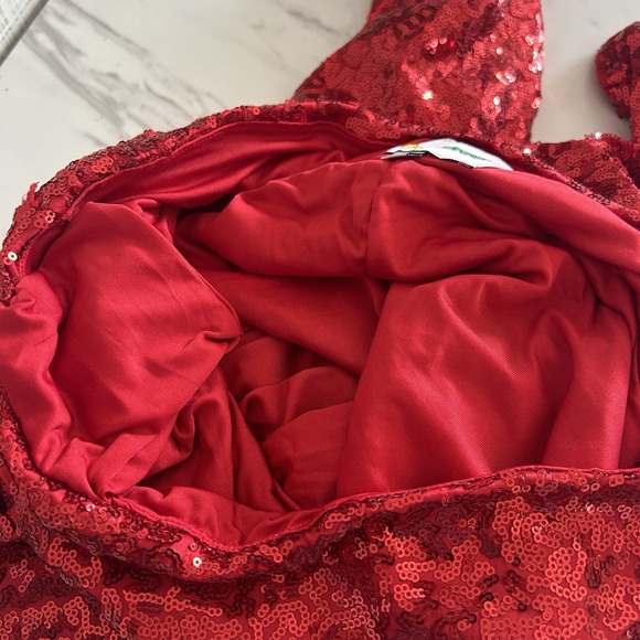 Tipsy Elves Womens Leggings Pants Size Large Red Sequin Holiday Christmas BxRR - Picture 7 of 8